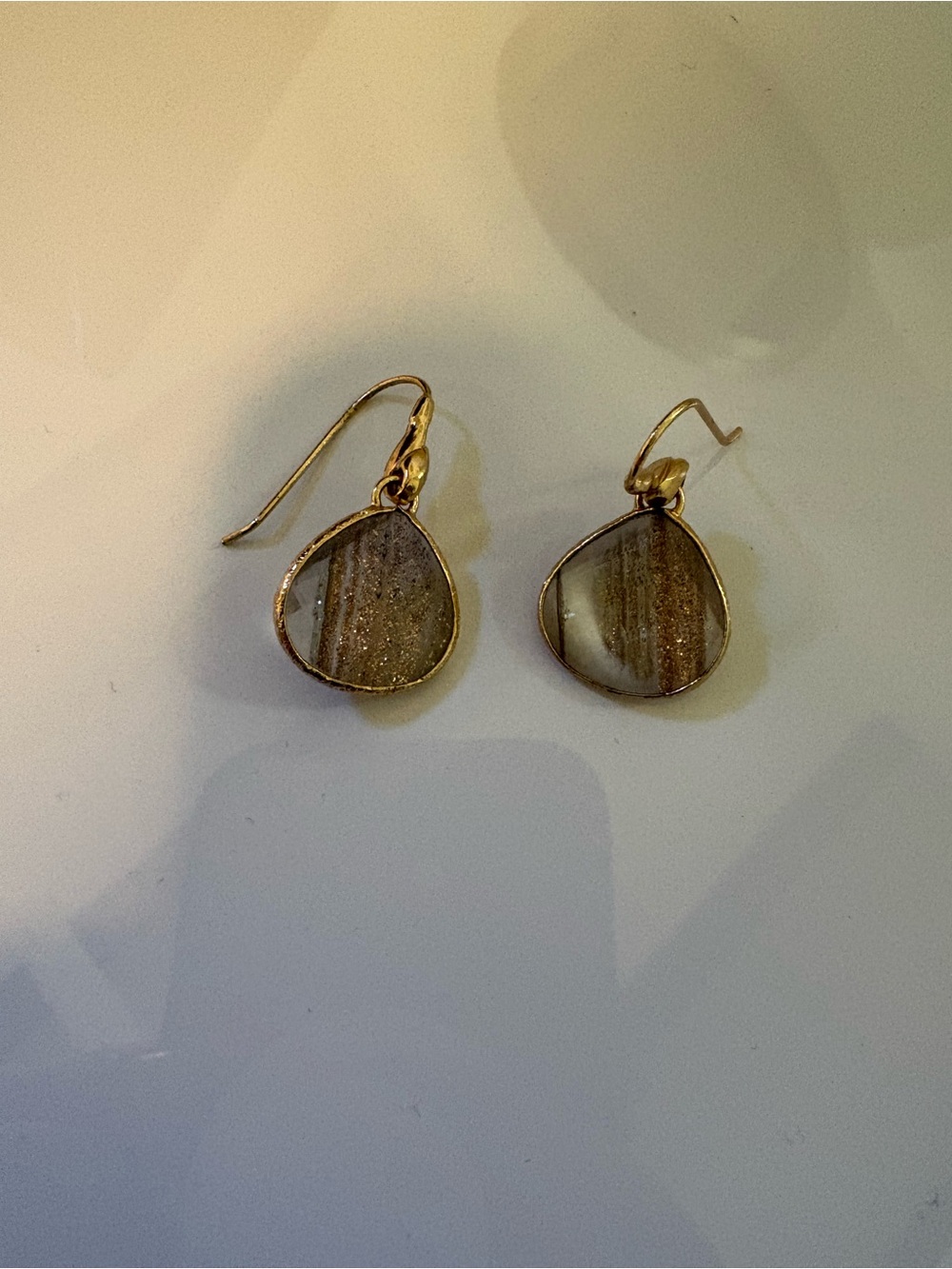Gold-Tone Brown Druzy Drop Earrings - Women Jewelry